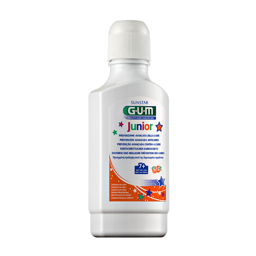 GUM JUNIOR Mundspülung m.Calcium Orange 7-12 J.