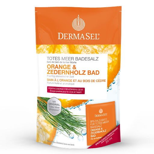 DERMASEL Totes Meer Badesalz Orange & Zedernholz