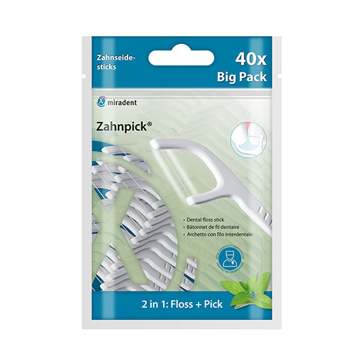 MIRADENT Zahnpick Zahnseide 2in1 Minze