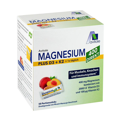 MAGNESIUM 400+D3+K2 direkt Pfir.Maracu.Gra.Sticks